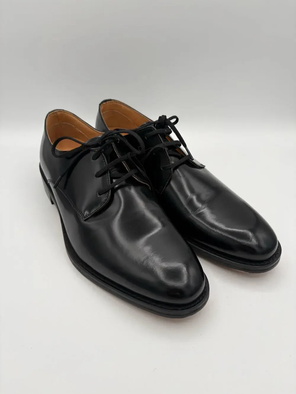 New Express Black Polished Leather Almond Toe Oxford Dress Shoes Size Mens 8